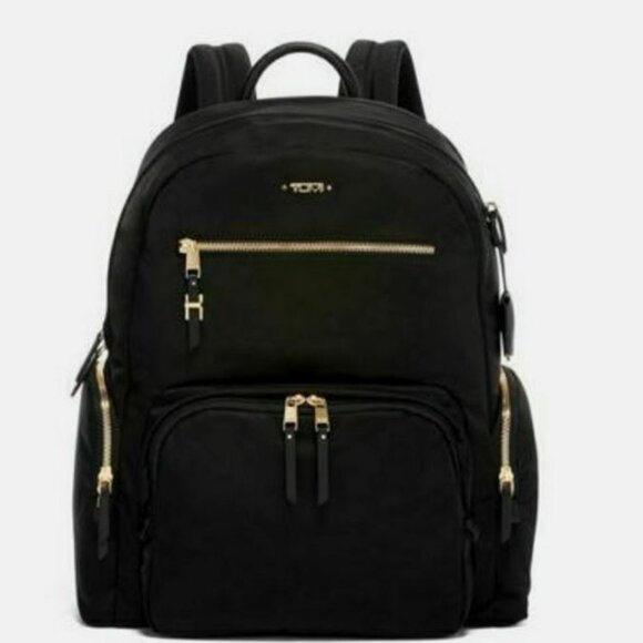 Brand new TUMI /Voyageur Carson Backpack Black/Gold Hardware - Picture 2 of 7